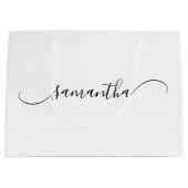 Classy Curved Swash Signature Name Große Geschenktüte (Vorderseite)