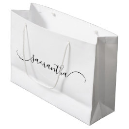 Classy Curved Swash Signature Name Große Geschenktüte