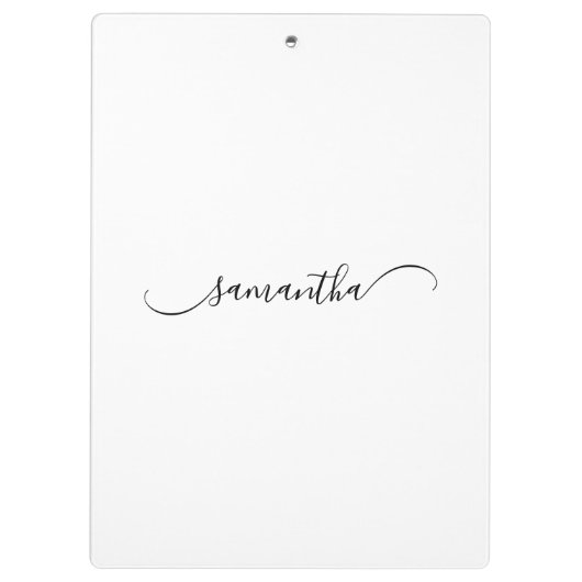 Classy Curved Swash Signature Name Klemmbrett (Rückseite)