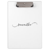 Classy Curved Swash Signature Name Klemmbrett (Vorderseite)
