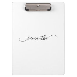 Classy Curved Swash Signature Name Klemmbrett