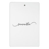 Classy Curved Swash Signature Name Mini Klemmbrett (Rückseite)