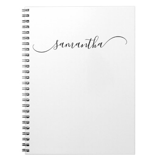 Classy Curved Swash Signature Name Notizblock (Vorderseite)