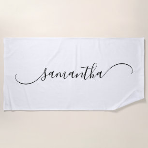 Classy Curved Swash Signature Name Strandtuch