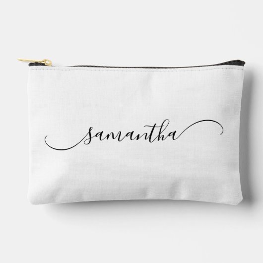 Classy Curved Swash Signature Name Zubehörtasche (Vorderseite)