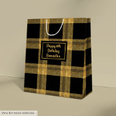Classy Custom Black and Gold Gift Bag Mittlere Geschenktüte