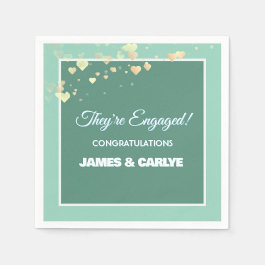 Classy, Custom Engagement Congrats  Serviette (Vorderseite)