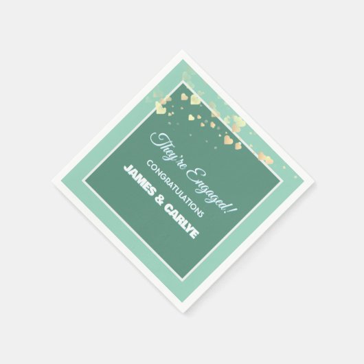 Classy, Custom Engagement Congrats  Serviette (Ecke)