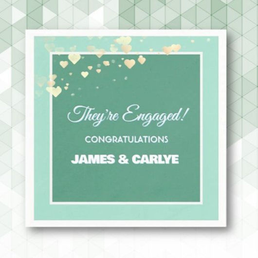 Classy, Custom Engagement Congrats  Serviette