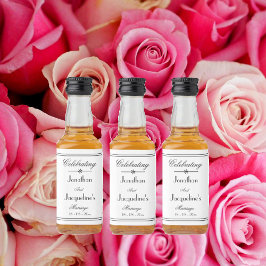 Classy Custom Wedding Names Elegante Mini Alkoholflaschenetikett