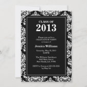 Classy Damask Abschluss Einladung (Vorderseite)
