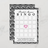 Classy Damask Diamond Herz Bridal Bingo Karten (Vorne/Hinten)