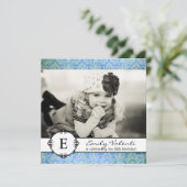 Classy Damask Geburtstagsparty Einladung (Stehend Vorderseite)