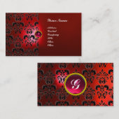 CLASSY DAMASK GEM MONOGRAM VISITENKARTE (Vorne/Hinten)