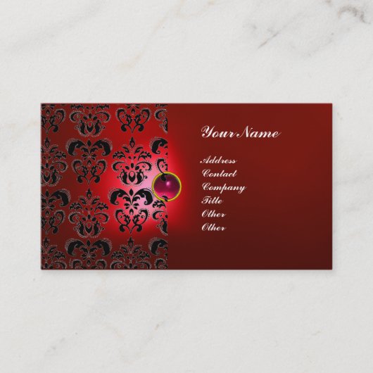 CLASSY DAMASK GEM MONOGRAM VISITENKARTE (Vorderseite)