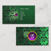 CLASSY DAMASK GEM MONOGRAM VISITENKARTE (Vorne/Hinten)