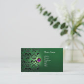 CLASSY DAMASK GEM MONOGRAM VISITENKARTE (Stehend Vorderseite)