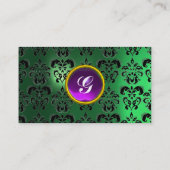 CLASSY DAMASK GEM MONOGRAM VISITENKARTE (Rückseite)