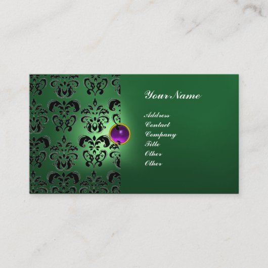 CLASSY DAMASK GEM MONOGRAM VISITENKARTE (Vorderseite)