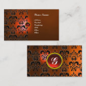 CLASSY DAMASK GEM MONOGRAM VISITENKARTE (Vorne/Hinten)