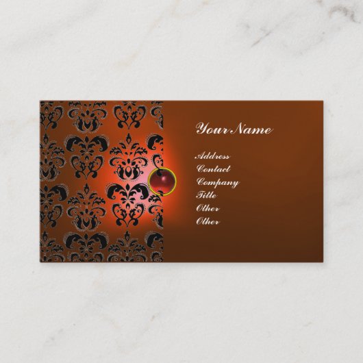 CLASSY DAMASK GEM MONOGRAM VISITENKARTE (Vorderseite)