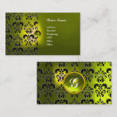 CLASSY DAMASK GEM MONOGRAM VISITENKARTE (Vorne/Hinten)