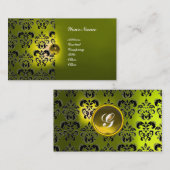 CLASSY DAMASK GEM MONOGRAM VISITENKARTE (Vorne/Hinten)
