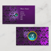 CLASSY DAMASK GEM MONOGRAM VISITENKARTE (Vorne/Hinten)