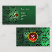 CLASSY DAMASK GEM MONOGRAM VISITENKARTE (Vorne/Hinten)