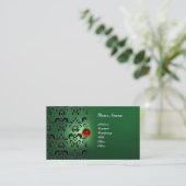 CLASSY DAMASK GEM MONOGRAM VISITENKARTE (Stehend Vorderseite)