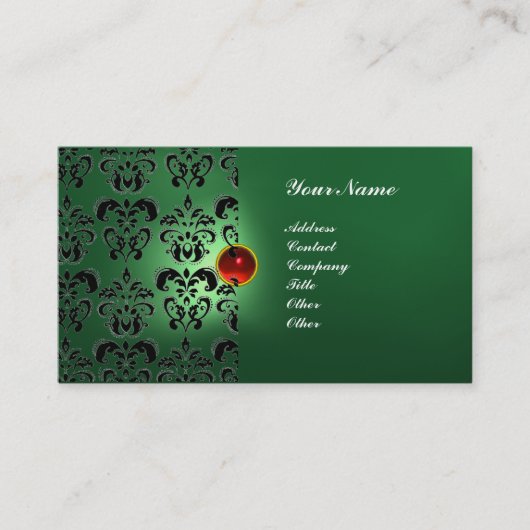 CLASSY DAMASK GEM MONOGRAM VISITENKARTE (Vorderseite)