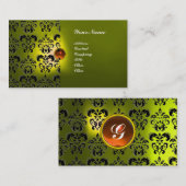 CLASSY DAMASK GEM MONOGRAM VISITENKARTE (Vorne/Hinten)