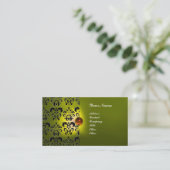 CLASSY DAMASK GEM MONOGRAM VISITENKARTE (Stehend Vorderseite)
