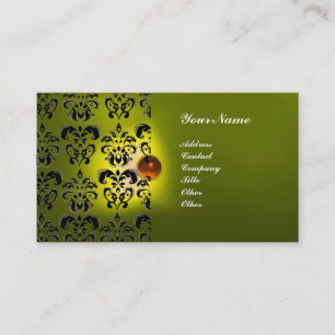 CLASSY DAMASK GEM MONOGRAM VISITENKARTE
