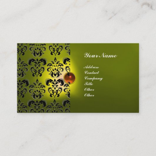 CLASSY DAMASK GEM MONOGRAM VISITENKARTE (Vorderseite)