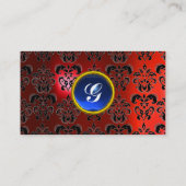 CLASSY DAMASK GEM MONOGRAM VISITENKARTE (Rückseite)