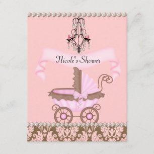 Classy DAMASK GIRL BABY Dusche EINLADEN Einladung