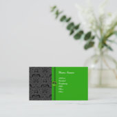 CLASSY DAMASK MONOGRAM grüner Smaragd Visitenkarte (Stehend Vorderseite)