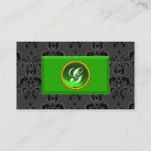 CLASSY DAMASK MONOGRAM grüner Smaragd Visitenkarte (Rückseite)