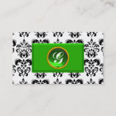 CLASSY DAMASK MONOGRAM grünes Smaragdgold Visitenkarte (Rückseite)