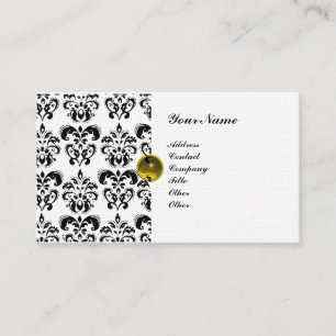CLASSY DAMASK MONOGRAM lila Schwarz-weiße Wäsche Visitenkarte