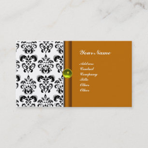 CLASSY DAMASK MONOGRAM, lila Topaz gelb Visitenkarte