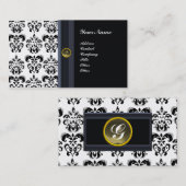 CLASSY DAMASK MONOGRAM, schwarzer Agon Visitenkarte (Vorne/Hinten)