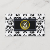 CLASSY DAMASK MONOGRAM, schwarzer Agon Visitenkarte (Rückseite)
