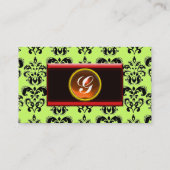 CLASSY DAMASK MONOGRAM schwarzer Topaz-Orange, Visitenkarte (Rückseite)