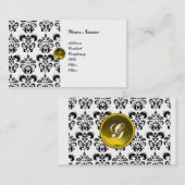 CLASSY DAMASK MONOGRAM VISITENKARTE (Vorne/Hinten)