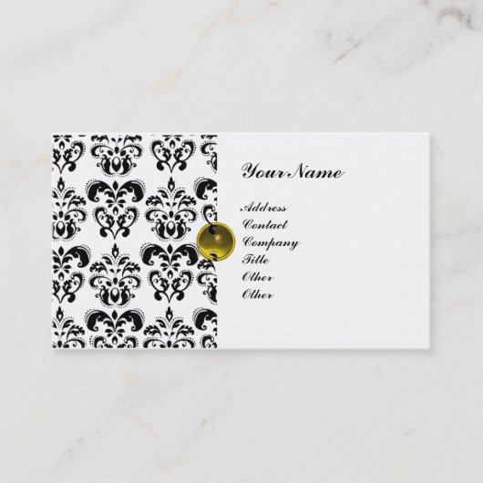 CLASSY DAMASK MONOGRAM VISITENKARTE (Vorderseite)