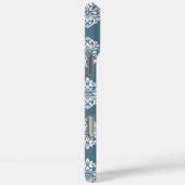 Classy Damask Regency Aquamarin Gray Case-Mate iPhone Hülle (Rückseite / Rechts)