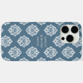 Classy Damask Regency Aquamarin Gray Case-Mate iPhone Hülle (Rückseite (Horizontal))