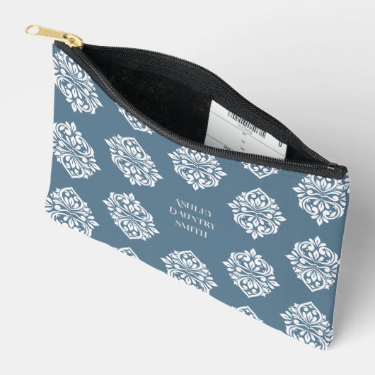 Classy Damask Regency Aquamarin Gray Zubehörtasche (Offen)
